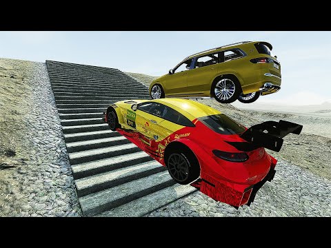 Mercedes Cars VS STEEP STAIR Suspansion TEST #9 – BeamNg Drive