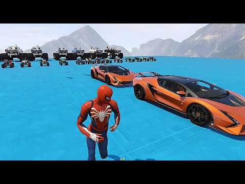 Super Heroes Cars VS Stunts Parkour Challenge Spiderman –  Ironman – Batman – GamePlay #7