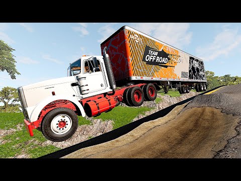 Trucks VS Dangerous Mountain Road Test #3 BeamNG Drive