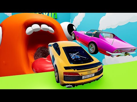 Cars VS Mystery DOORS Sports Car Challenge #9 BeamNG Drive