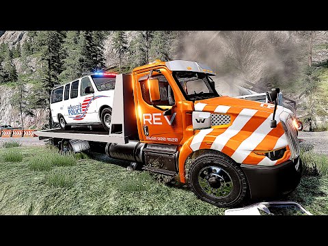 Trucks VS  DANGEROUS CLİFF #3 Steep Slopes Mountain Road – Don’t Stop – BeamNG Drive