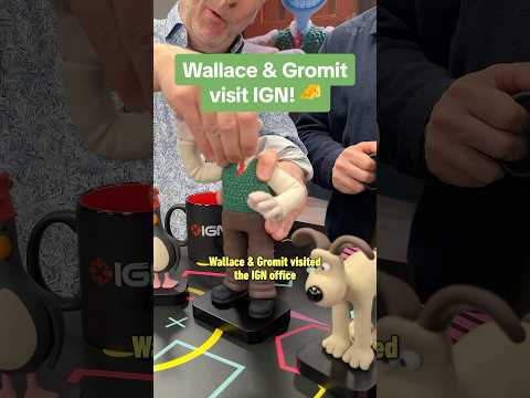 Wallace & Gromit visited the IGN office and we played video games! #wallaceandgromit #netflix #ign